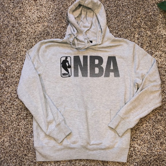 nba logo hoodie grey